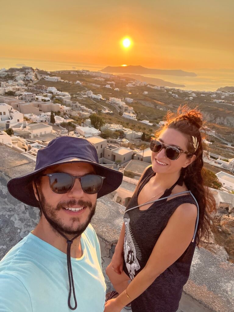 tramonto a Pyrgos Kallistis, santorini