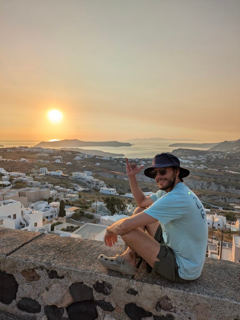 tramonto a Pyrgos Kallistis, santorini